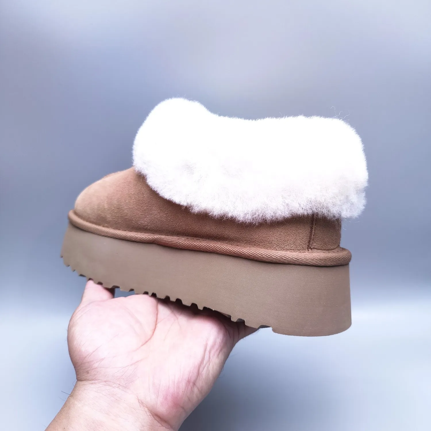 💰480 UGG sheepskin all-in-one snow boots 2661 Thick-soled suede style slip-on slip-on shoes Color: maroon Matching size: 35-40